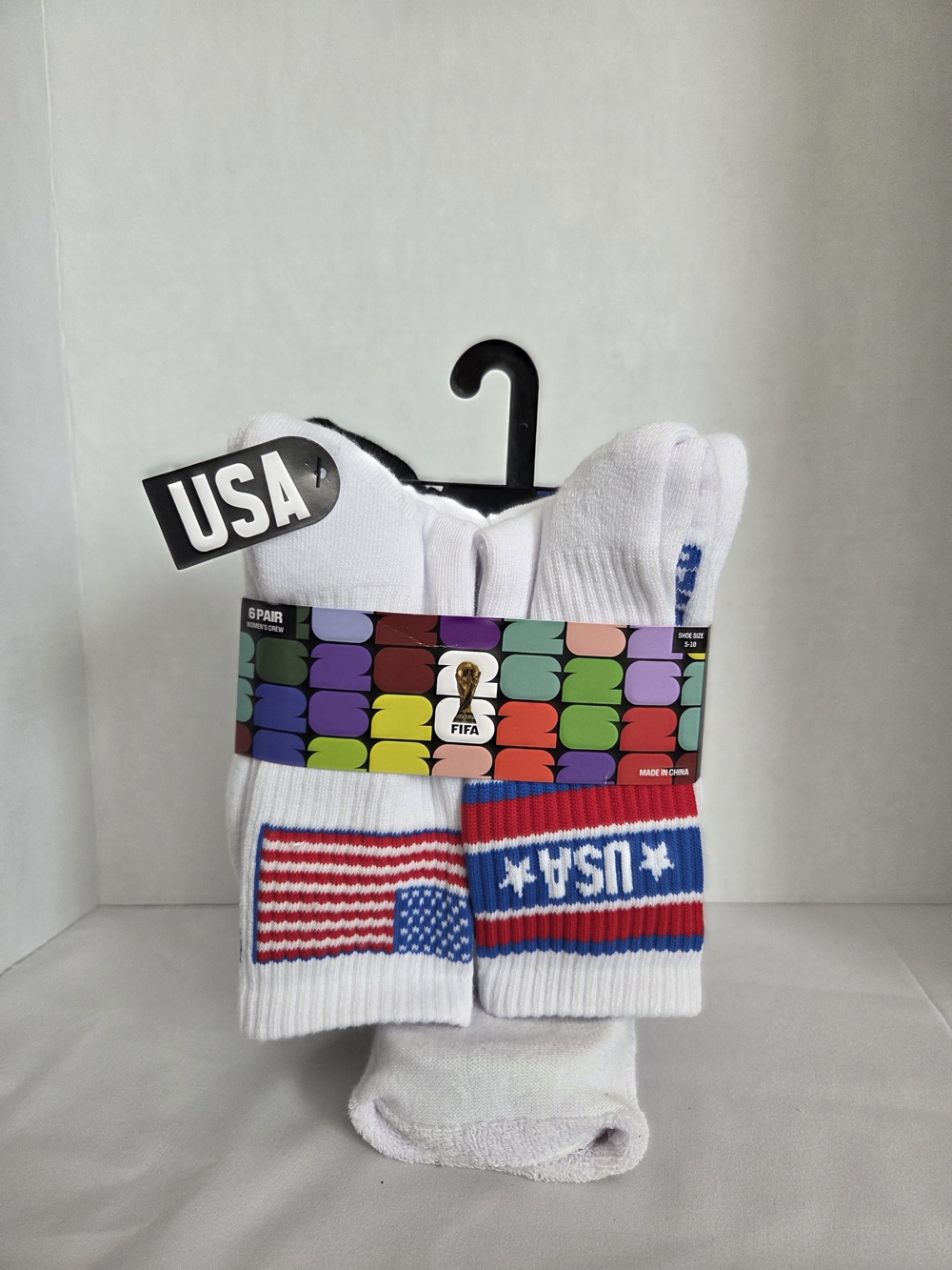 FIFA USA White Crew Socks - Pack of 6